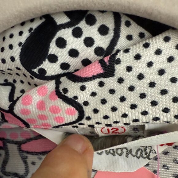 Personal Mushroom Polka Dots Button Front Shirt Top Womens 12 White Black - Picture 3 of 7